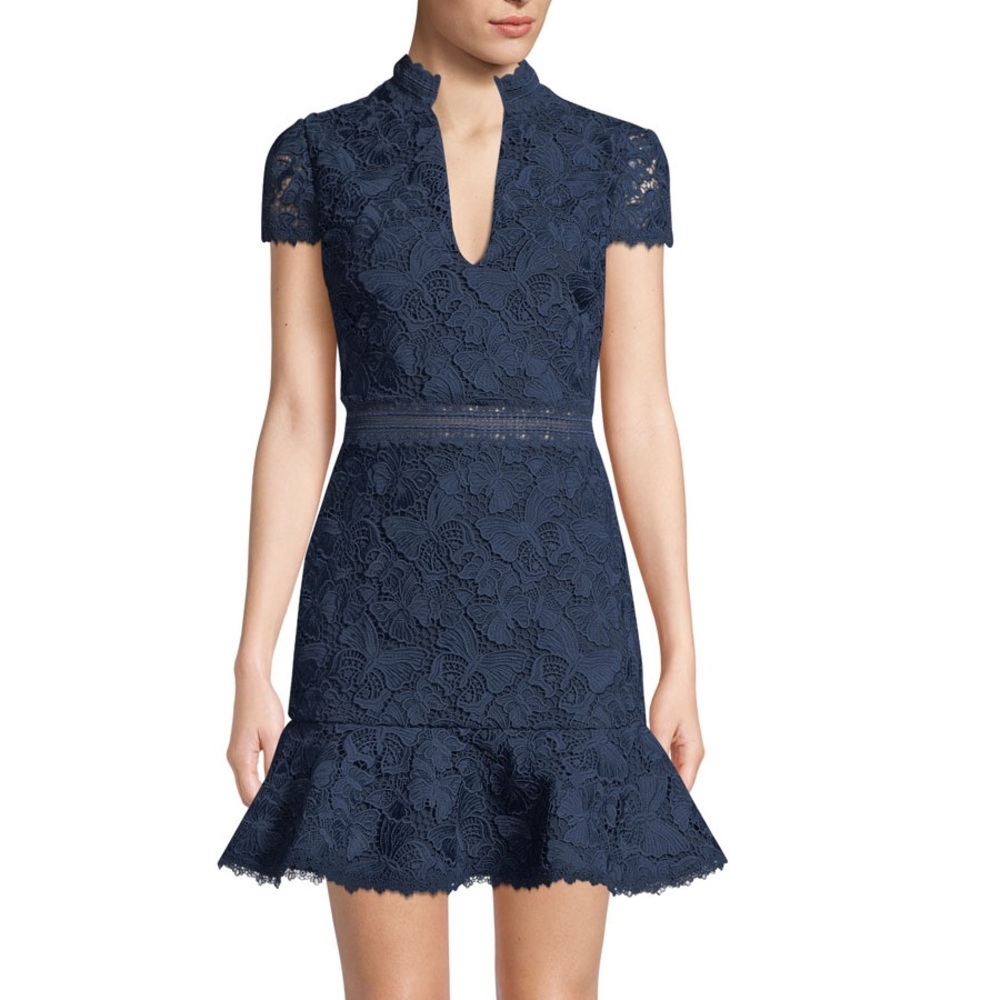 Never worn Alice + Olivia navy lacy diona butterfly dress - Picture 5 of 8